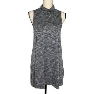 Anthropologie Postmark Sleeveless Turtleneck Tunic Women L Space Dye Gray